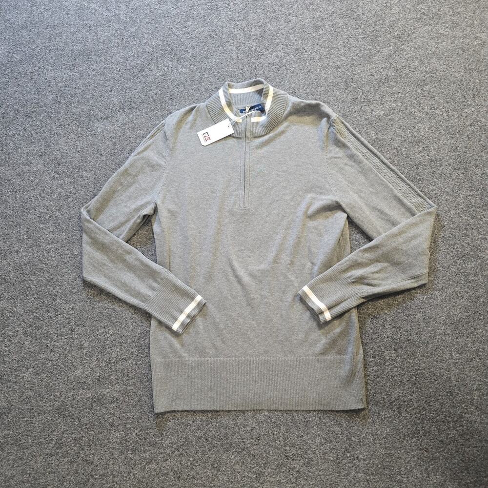 Cutter Buck Sweater Womens Large Gray 1/4 Zip Long Sleeve Golf Capsule Casual